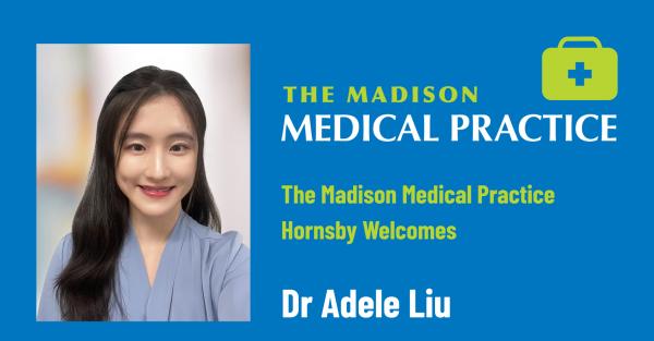 Dr Adele Liu, female doctor at The Madison Medical Practice Hornsby, wearing blue medical uniform